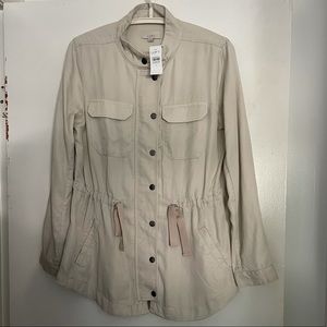 NWT Loft natural light color soft twill jacket S